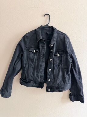 J Crew Black Denim Cropped Jacket